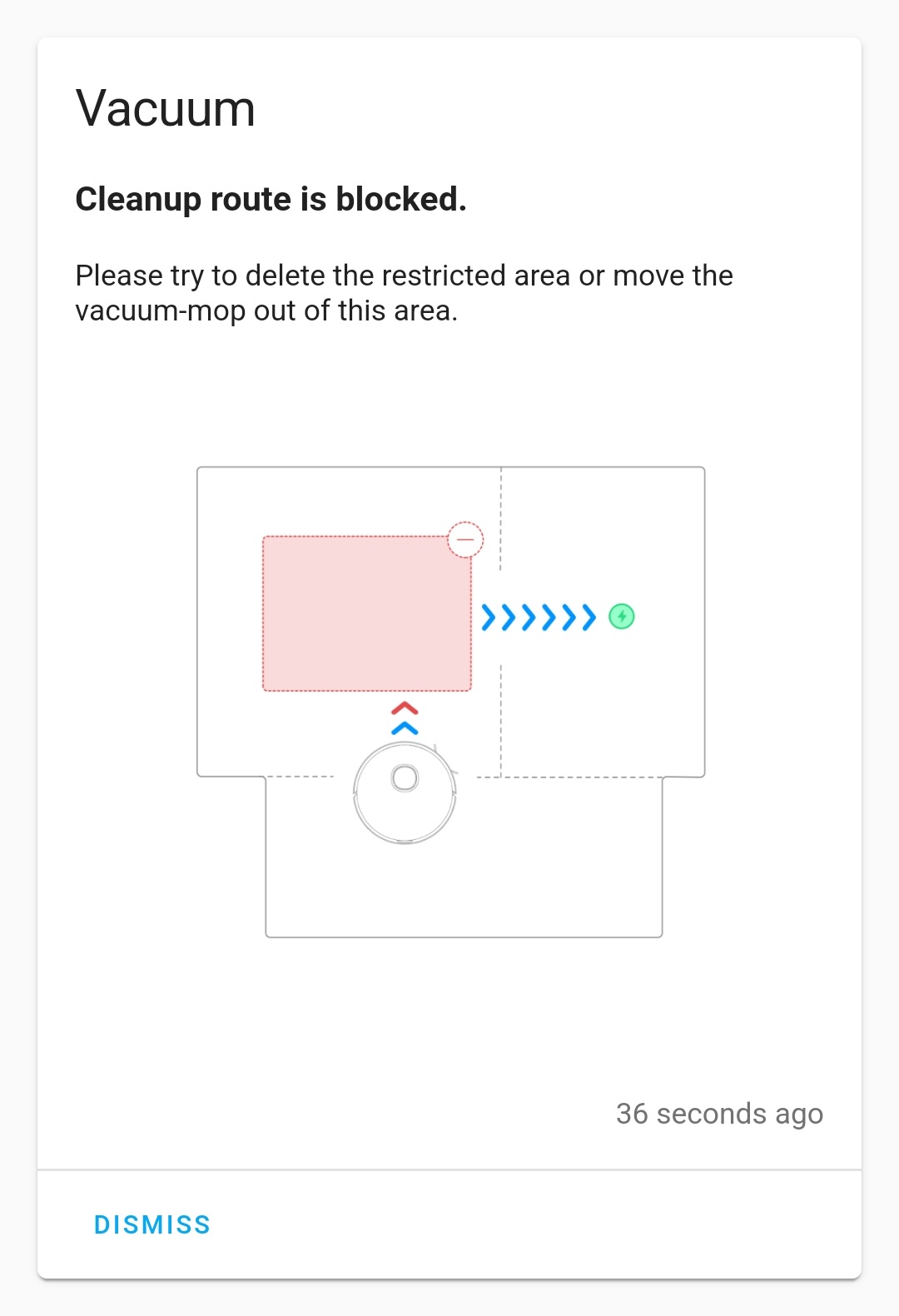Blocked error notification