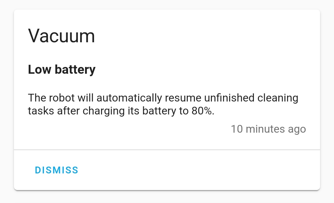 Low battery notification