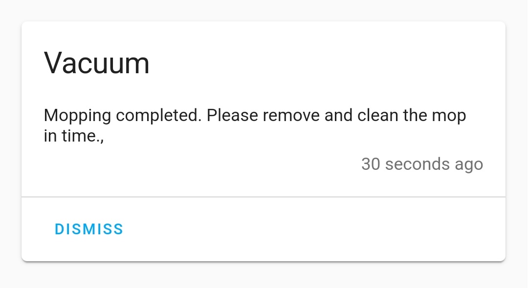 Mop warning notification