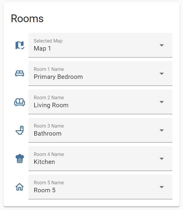 Rooms on map 1